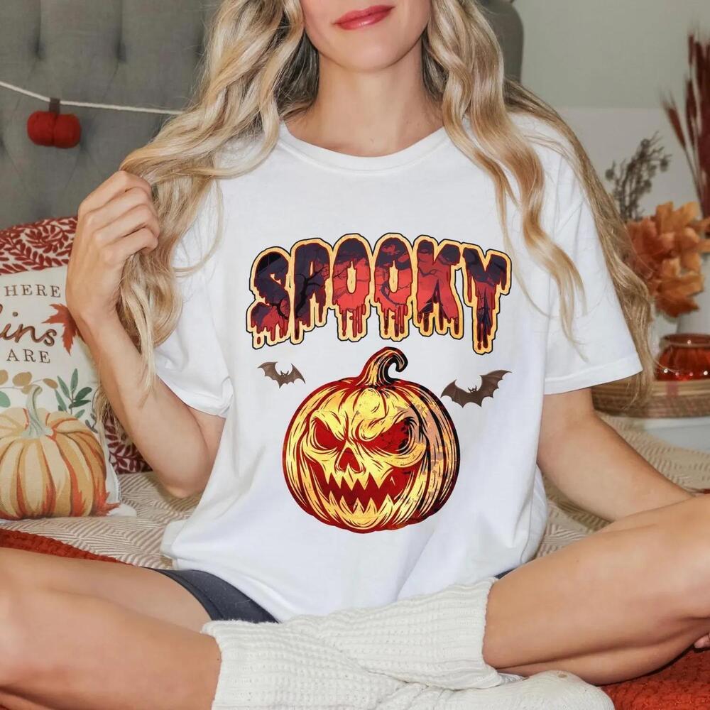 Spooky Pumpkin Halloween T-Shirt, Scary Jack OLantern Tee
